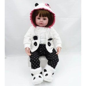 Reborn Baby Doll Lovely Panda Girl Crafted Silicone Vinyl and Stuffed